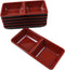 Ebros Red And Black Melamine Traditional Design Condiments Bowl, Ketchup BBQ Soy Sauce Dipping Dish with Divider