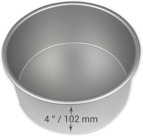 PME Professional 8 x 4 Round Aluminum Baking Pan, 8-Inch, Silver