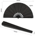 Maitys 2 Pcs Large Clap Fans for Line Dancing, 13 Inches Folding Hand Rave Fan, Black Simple Pattern