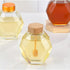 DongAi 2 Dispenser380ml, Kitchen(12 Pieces of Crystal Shaped Glass Honey Jar, Wooden Lid With Dipper, Glass Honey