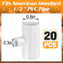 20 Pack Chicken Waterer PVC Tee Fittings - Fully Automatic for Threaded Chicken Waterer Nipples/Cups/Feeders/Poultry