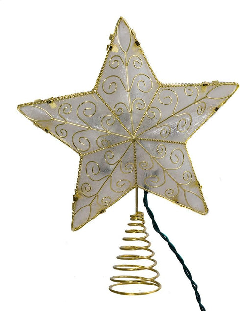 Kurt Adler UL1881 Gold Reflector Star Treetop, 10 Light, 8.5-Inch