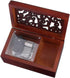FnLy Antique Engraved Wooden Wind-Up Musical Box, Love Story, with Silver-Plating Movement, Rectangle