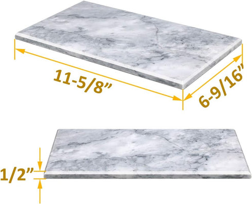 Rectangular Marble Vanity Tray - 11-5/8" x 6-1/4" for Counter, Bathroom, Dresser, Nightstand or Desk