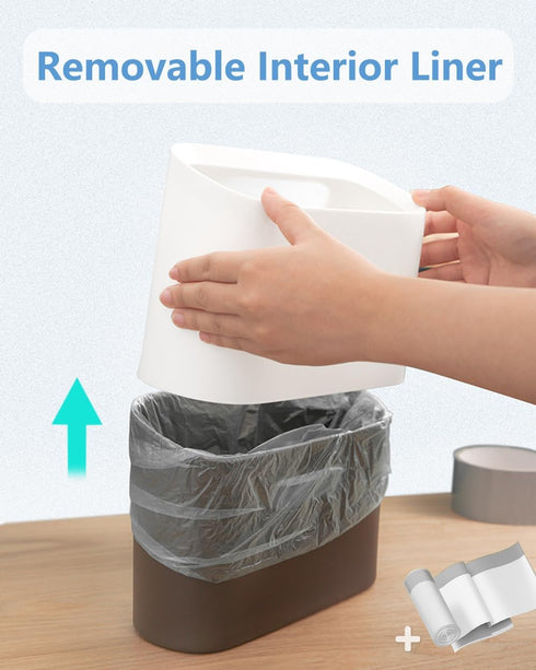 AYADA Tiny Desk Mini Trash Can, 1.5 L Desktop Waste Basket, Cute Plastic Trash Bin for Countertop
