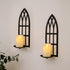 15.8'' Set Set 2 HPC Decor Candle Sconce of Two- Black Metal Candle Wall Sconces- Wall Sconce Candle Holder - Sconces