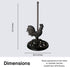 Decoronix 12" Countertop Country Rustic Elegance Cast Iron Rooster Paper Towel Holder - Freestanding Kitchen Accessory