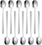 Miupoo Stainless Steel Long Handled Soup Spoons, Silver, 10 Piece (8.7x1.6 Inches)