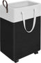 HomeHacks Rolling Large Laundry Hamper, Waterproof Collapsible Basket on Wheels for Bathroom & Bedroom