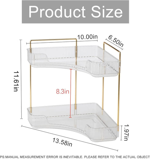 Countertop Counter, 2 INVSSENE Corner Bathroom Organizer, Vanity Trays for Makeup Organizers, Perfume Tray, Kitchen