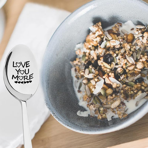 Love You More Spoon Gifts for Him, Her, Anniversary, Birthday Gifts for Couples, Tea Coffee Spoons
