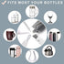 Bottle Cleaning Brush Set, 3pcs Long Handle Silicone Cleaner Brushes + Thermos Lid Cup Brush + Drinking Straw Brush
