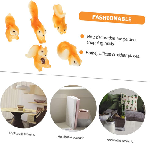 Yardwe 50 Pcs Micro Landscape Squirrel Miniature Figurine Bonsai Decor, Chipmunk Ornament for Small Garden