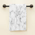 HGOD DESIGNS Elegant White Marble Hand Towels - 100% Cotton Soft Bath Towels with Black Textured Pattern, 15"X30"