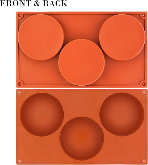 FUNSHOWCASE 2-Bundle Large Round Disc Candy Silicone Molds