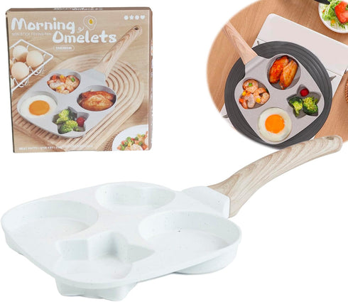 4 Cups Egg Pans, Omelette Pan Nonstick, Easy Clean Crepe Pan Egg Mold for Breakfast Sandwiches, 9*1.77*9in, XY20008