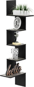 5-Tier Furinno Rossi Wall Mounted Shelves, Rectangle, French Oak Grey/Black