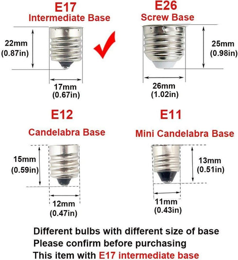 E17 LED Bulb for Microwave Oven Light, 2W Warm White Replacement Bulb, 2 Pack