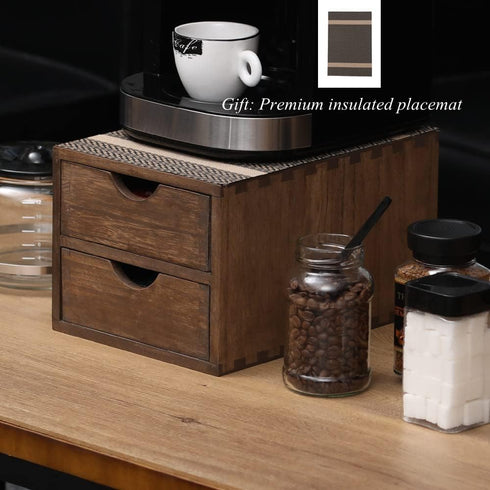 Drawer Organizer Coffee Pod Holder, Kitchen Cutlery Storage Accessories, K-Cup Drawers with Detachable Wooden Partition