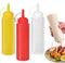 CONDRA FIELD Condiment Sauces Squeeze Bottles, 3Pcs-13.5oz, Leak-Proof Cap for Ketchup, Mustard, Oil