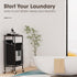 Laundry Hamper with Lid,Rolling Laundry Basket with Wheels,Metal Frame Sorter with Top Shelf and Removable Launddry