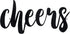 Pangda Cheers Sign for Home Bar, Metal Wall Decor for Home Office Living Room, Black, 13.78 x 5.91 Inch