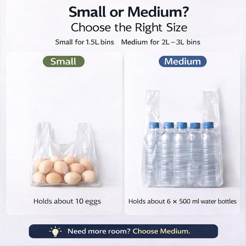 JILLICK 1.6 Liter/0.4 200 Count Countertop, Mini Trash Bags Gal- Tiny Clear Trash Can Liners for Desktop, Makeup