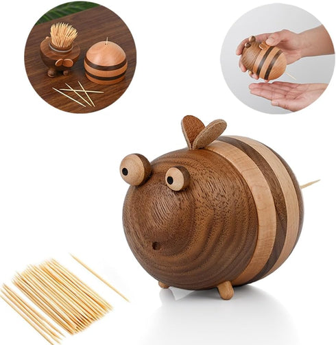 Bee Toothpick Holder Dispenser - Unique Kitchen Gadgets for Home Decor, Cute Accessories for Bee Lovers, Includes 150