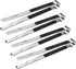 4 Pack Premium Stainless Steel Kitchen Tongs: 12 Inch Heat Resistant Serving Tongs with Non-Slip Grip