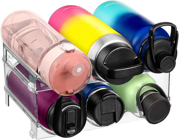 ClearSpace Water Bottle Organizer, Stackable Holder for Cabinet or Wine Rack, 4 Pack