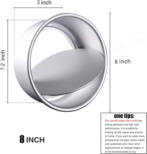 EXGOX 2 Pack 8-Inch Non-Stick Deep Aluminum Round Cake Pan with Removable Bottom for Wedding/Birthday/Christmas Cake Baking Round Cake Tin Set with Loose Base (4 inch) by EXGOX