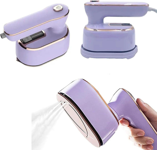 Travel Steamer Iron for Clothes, 1000W Handheld Portable Steamer for Dry and Wet Ironing (Purple)