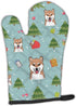 Caroline's Treasures BB5014OVMT Christmas Shiba Inu Oven Mitt, Heat Resistant for Hot Pans and Baking