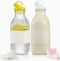 Essmilkee 32 oz Reusable Glass Milk Bottles with Leak Proof Lid and Pour