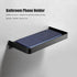 Walfront Stainless Steel Bathroom Phone Rack Holder, Wall Mounted Towel Storage Shelf, Black