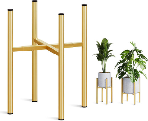 Adjustable Metal Plant Stand Indoor, Mid Century Modern Outdoor Planter Holder for