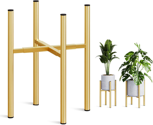 Adjustable Metal Plant Stand Indoor, Mid Century Modern Outdoor Planter Holder for