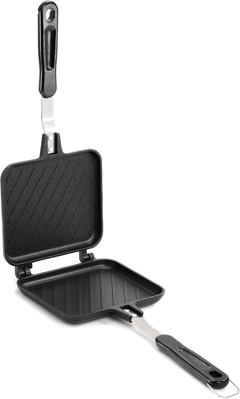 Elsjoy Non-Stick Hot Sandwich Panini Maker with Handle, Aluminum Double Sided Frying Pan, Detachable Grilled Sandwich