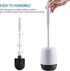 Toilet Brush and Holder Set for Deep Cleaning, Stiff Plastic Bristle, Ventilated Holder (Black Head)