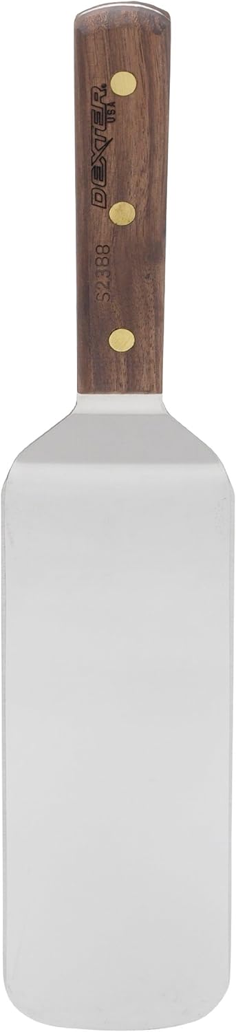 HIC Kitchen Dexter-Russell Burger Turner, 8-by-3, Stainless Steel with Walnut Handle, Made in the USA