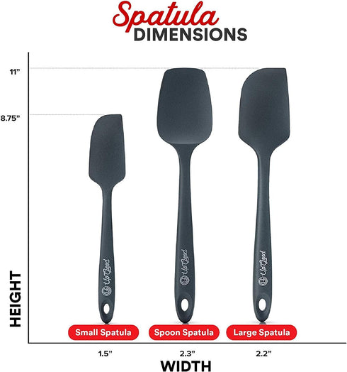 UpGood Silicone Spatula Set, High Heat Resistant Nonstick Kitchen Utensils for Cooking and Baking, 3 Pcs