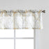 FMFUNCTEX Window Valance Curtains, Yellow Grey Tree Branch Print on Semi Sheer White, 50 x 15 Inches