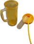 Dependable Industries 37oz BPA-Free Plastic Double Wall Tumbler with Silicone Straw and Fruit Infuser (Vibrant Yellow)