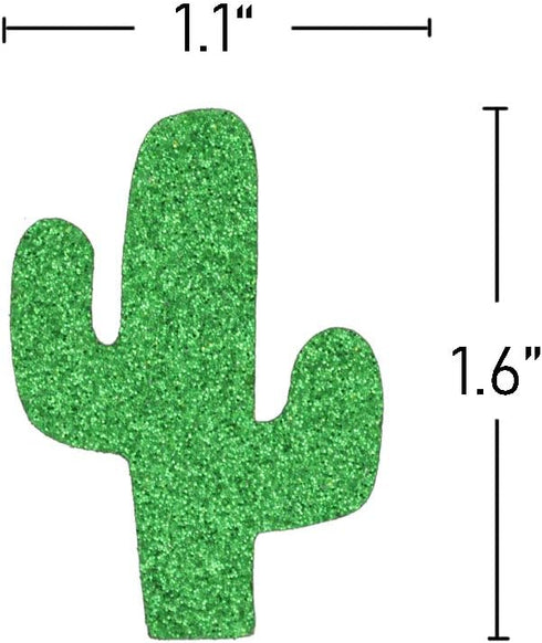 Glitter Green Cacti Confetti Decoration, 100Pcs/pack for Fiesta Engagement, Wedding, Bridal Shower, Bachelorette