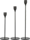Set of 3 Black Candlestick Holders – Decorative Taper Candle Holders for Home Decor, Wedding, Dining, and Party