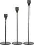 Set of 3 Black Candlestick Holders – Decorative Taper Candle Holders for Home Decor, Wedding, Dining, and Party