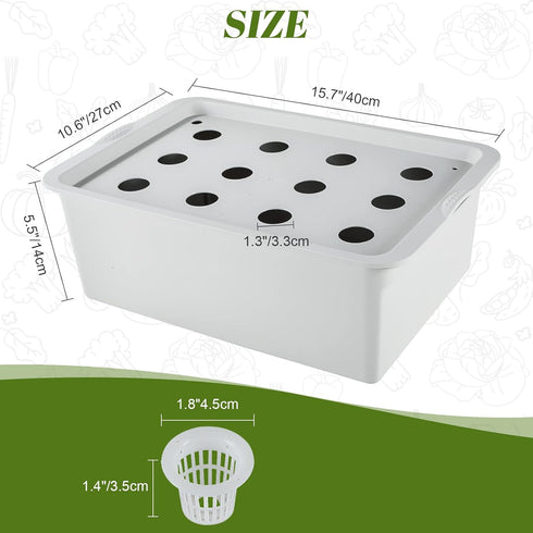 12 MAOPINER Indoor Hydroponic Grow Kit with Bubble Stone, Sites (Holes) Bucket, Air Pump, Sponges - Best Indoor Herb