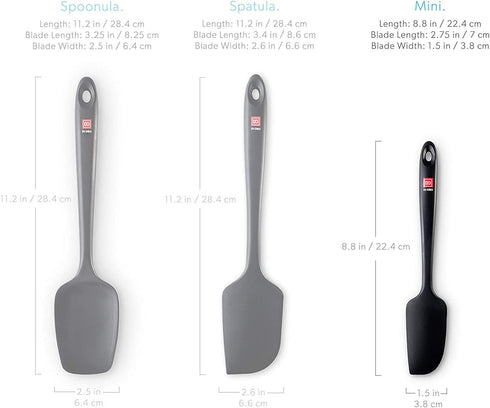 DI ORO Seamless Series Mini Silicone Spatula - BPA Free, Pro-Grade, 600ºF Heat-Resistant, Black