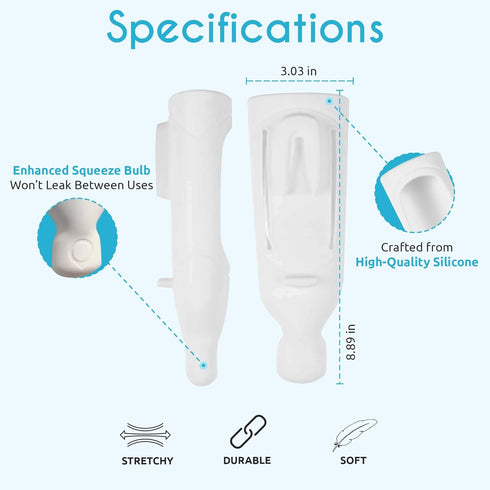 Squeezi 2 Unit Pack Wall Mounted Shower Dispenser for Shampoo and Soap Bottles, Bright White