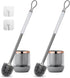 GUCOLUBU Toilet Bowl Brush and Holder 2 Pack Long Handle Toilet Brush for